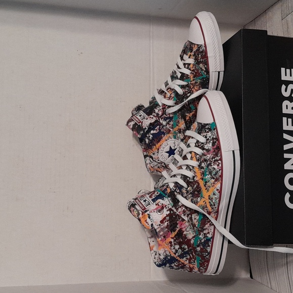 ๐ BY REQUEST ๐ Custom Painted Multicolor Graffiti Converse High Tops - Picture 7 of 16